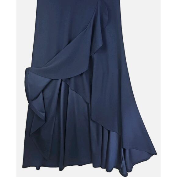 MIUSOL ~Woman Size XL~ Navy Blue Formal Evening Party Maxi Unlined Dress Ruffle. - Picture 16 of 16